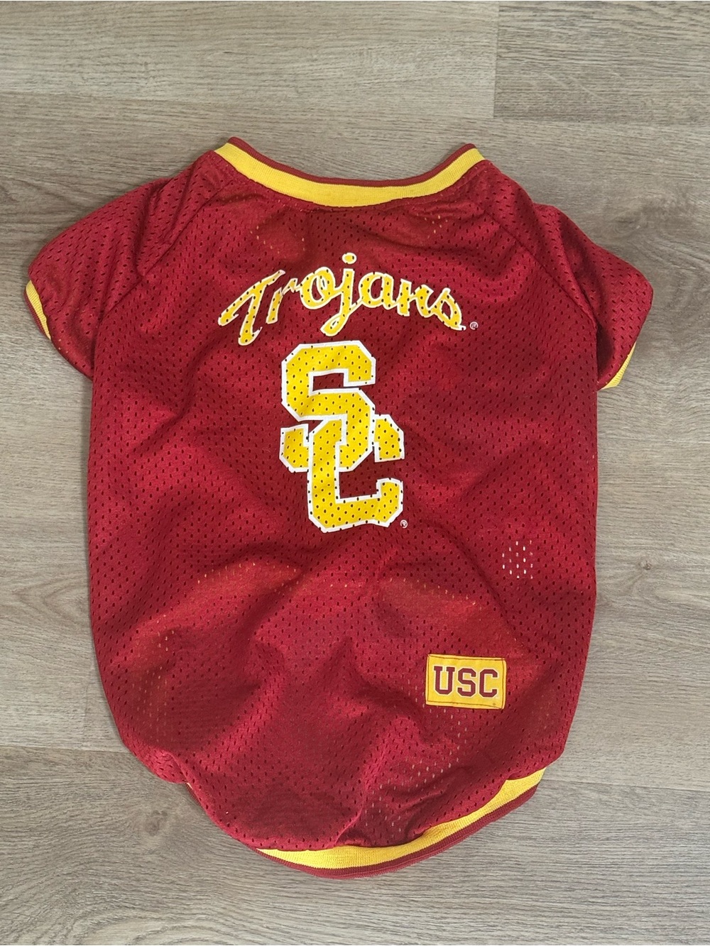 USC Trojans Red & Gold Mesh Dog Jersey